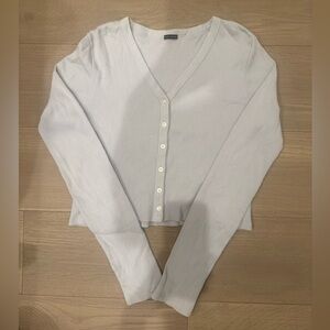 Brandy Melville Light Blue Ribbed Cardigan